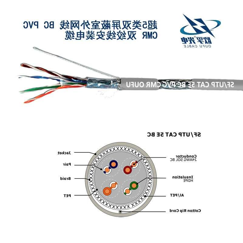 常德市SF / UTP CAT 5E BC PVC CMR双绞线安装电缆